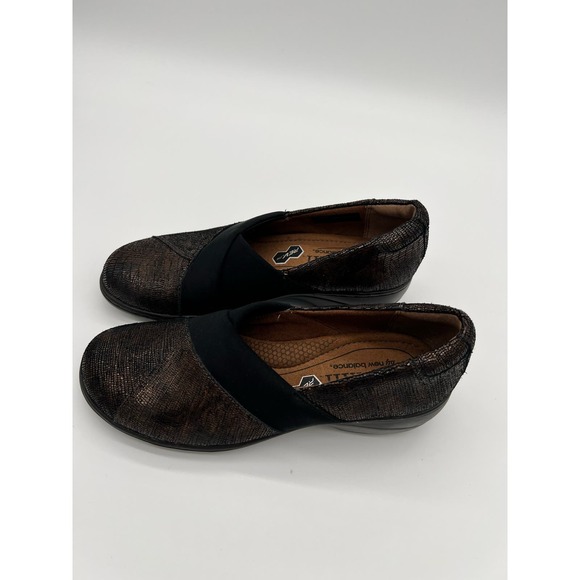 New Cobb Hill by New Balance Brown and Black Slip on Clogs Comfort Flats 7N - Picture 8 of 11